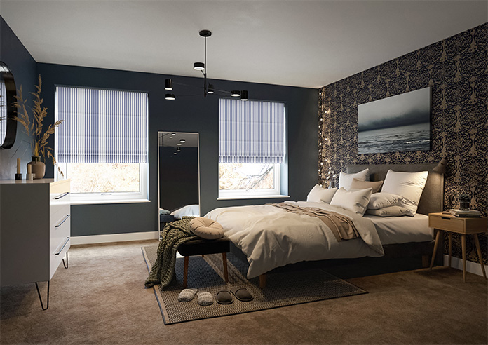 Lace Stripes, Sapphire - Twist&Fit Roman Blind - Image 6